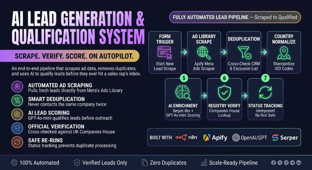 AI Lead Generation & Qualification website screenshot