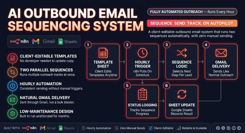 AI Outbound Email Sequencing website screenshot